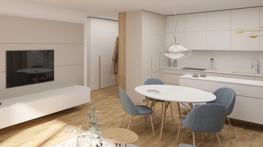 Living area of a 3+KK apartment – visualization 2