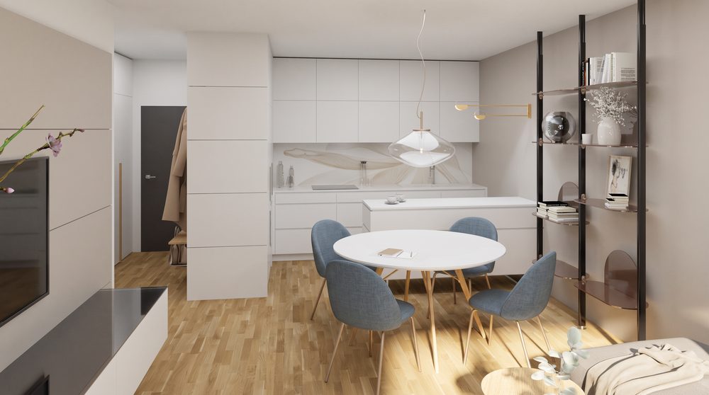 Living area of a 3+KK apartment – visualization 3