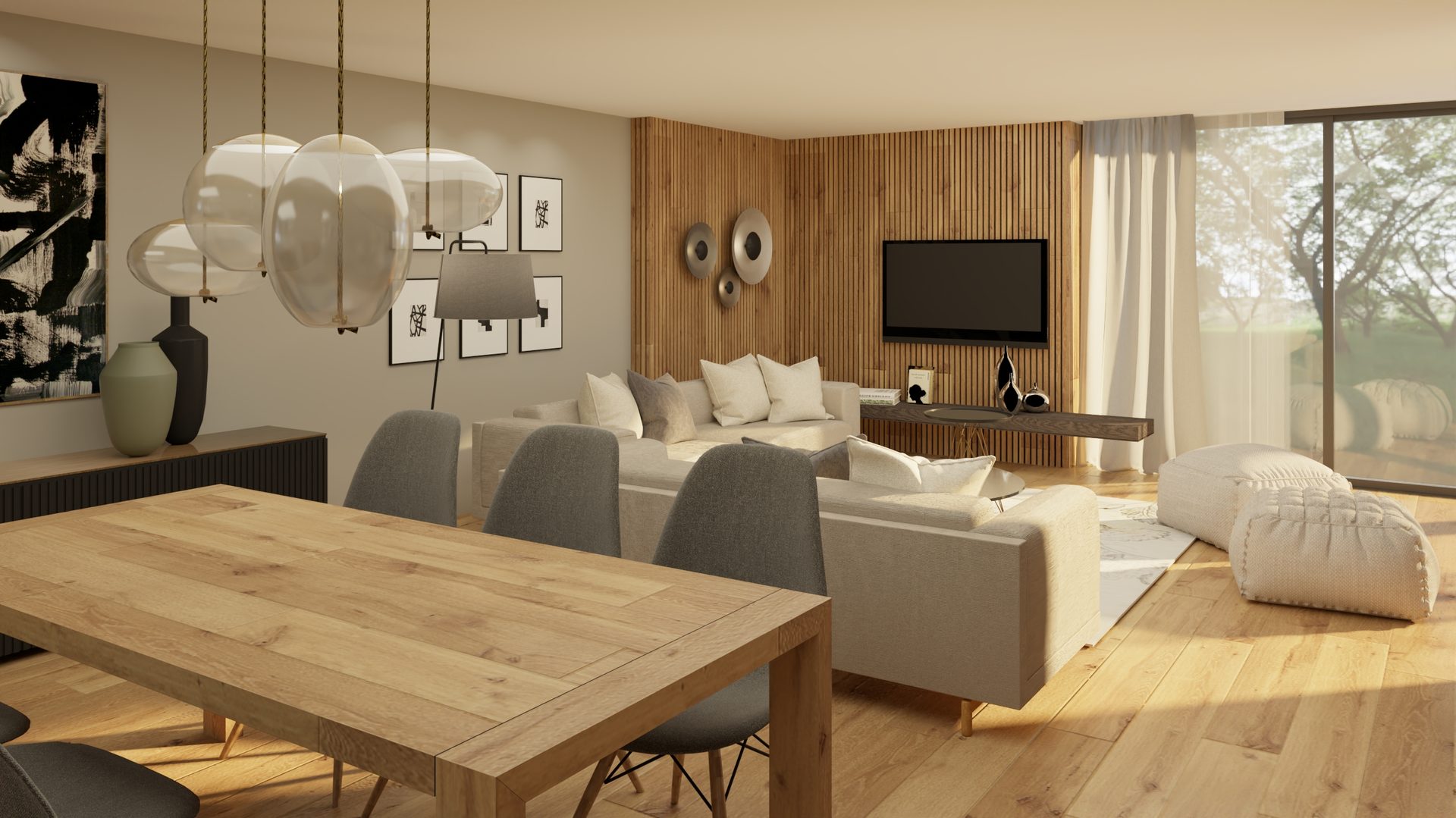 Living Room and Dining Room